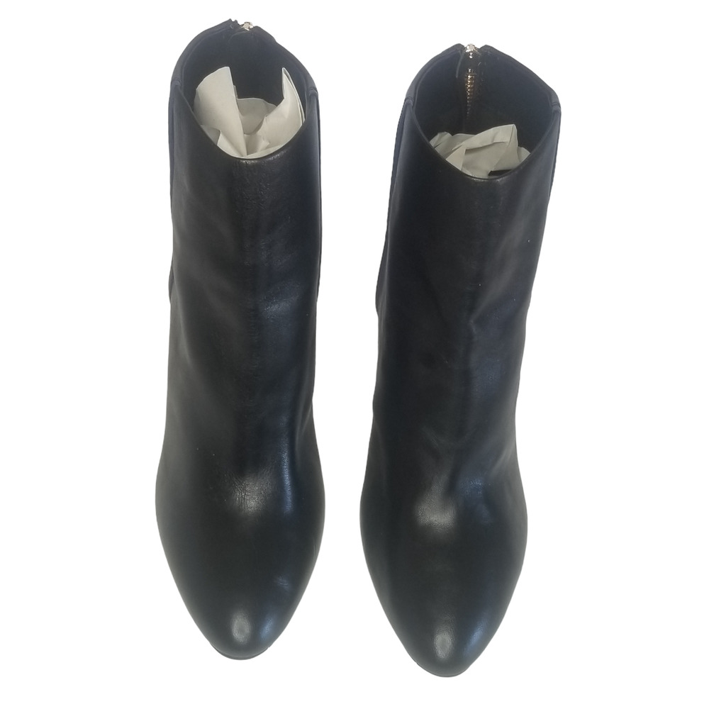 CAbi Bisset Color Block Pointed Toe Leather Booties Black Vino Size 11 - Picture 9 of 16